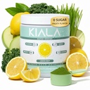 Nutrition Super Greens Kiala, Powder Organic Greens dengan Spirulina & Chlorella untuk Dibuble, Gut Health, Imunity, Energy, Gluten Free, Vegan, Sugar Free, Spectra Blend, Lemon Drop, 30 Servis