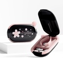 Black Small Pill Cutter Splitter dengan Perangkai untuk Pil Kecil dan Kecil, Potongan Tablet Vitamin, Portable Extrable Pill Crusher untuk Purse Pocket