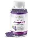 Iron Gummies with Vitamin C - Iron Deficient Anemia Suplement for Dewasa & Kid, Cheable, Red Blood Cell Support, Energy, Imune Fungsi, Kesehatan Otak, Max Absorpsi, 120 Vegan Gummies
