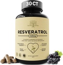 Quercetin & Resveratrol Suplemen dengan Benih Grape - 425mg Herbal Antioxidant & Wellness Dukungan - Polyphenol & Nutrient Blend untuk General Health, 30Ct