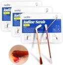 Povidone Iodin Swabs - 150 Sticks Sterile Iodin Swabsticks, Individually Wrapped Cotton Swabs, Solution Filled for Wound Cleansing, First Aid, Travel