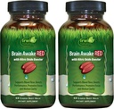 Irwin Brain Awake RED with Nitric Oxide Booster - 60 Liquid Soft- Gels, Pack of 2 - Dukung Kesehatan Otak & Optimasi Performance - 40 Total Hamba