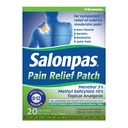 Salonpas Relief Pain Patch, 20 Count (Pack of 1), Sampai dengan 12 Jam Bantuan Temporary dari Mild untuk Moderate Pain, Bacache, Sore Muscle, Spoins, Bruises