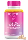 Suplemen Lactation Total Pink Stork untuk Suplai Susu Payudara, Organik Fenogreek dan Alfalfa untuk mendukung Breathfeating, Milk Flow, dan Produksi, Postpartum Estials - 60 Capsules