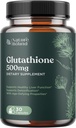 Glutathione Skin Whitening Pill for Men and Women - Pure GSH Suplemen 500 mg with Natural Milk Thistle Extract Silymarin - Antioksidant Dukungan ALA - Boost Immune System oleh Nature Bound