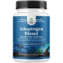 Herbal Adaptogen Mood Supplemen Dukungan - Perbaikan Adaptogens untuk Manajemen Stress & Cortisol dengan Ashwagandha Rhodiola Rosea & Maga - Vegan Non GMO & Daytime Friendly -180ct