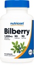 Nutricost Bilberry Capsules 1200mg Equivalen (90 Vegetarian Capsules) - Gluten Free and Non-GMO
