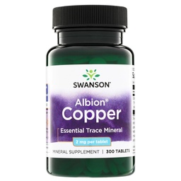 Swanson Copper Mineral Supplement - 2 mg (Copper Chelate) - Antioksidant, Sistem Imune, dan Dukungan Sel - 300 Tablet