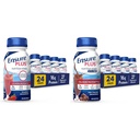 Pastikan Goyang Nutres Plus dengan 16 Grams Protein & Ensure Plus Nutrition Shake With Fiber, 16 Grams of Protein, Liquid Penggantian Makanan, Susu Coklat, Bebas gluten, 8 Fl Oz (Paket 24)