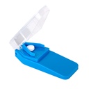 EZY DOSE Pill Cutter dan Splitter, Safely Cuts Large, Small and Tiny Pills, Vitamin, Tablet in half, Accurate Easy Cutting, Stainless Steel Blade, Travel Sized, Easy to Use, Color May Vary, BPA Free