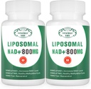 NAD + Supplemen Lipomal NAD + Plus 800MG Nicotinamide Alternatif Riboide untuk Energi Sel, Penuaan Healthy dan Pemulihan Otot 120 Capsules Pack of 2