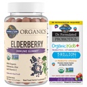Taman Kehidupan Organik Elderberry Gummies untuk Orang Dewasa & Anak - Anak - Anak Pendukung Kebal:
