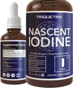 Nascent Isodine Supplement 400 Servis, Glass Bottle, Vegan, 1800 mcg - 600 mcg per Drop - Pure, Clear Color - Supports Thyroid Health, Energy, Imunity & Metabolisme (2 oz).