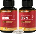 2 Paket Besi Tambahan - Sangat Absorbable Besi Bisglycinate Capsules untuk Dewasa, 120Hari Supply, Vegan, Non-GMO, Gluten- Free, Support Energi & Overall Wellsing
