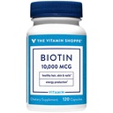 Vitamin Shoppe Biotin 1.000MCG, Dukungan Nutrient Metabolism untuk Rambut Vibrant Sehat, Skin & Strong Nails, Produksi Energi (120 Capsules)