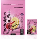 PowderVitamin Electrolytes Powder Plus, Keto, Raspberry Lemonade, Sugar Free, 100mg Potasium, 120mg Calcium, 120mg Magnesium, Non-GMO, Teori Nol, 30 Paket Hidration