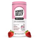 Wonderbelly Antax, Effective Heartburn dan Instant Acid Intervention Intervention Internable Tablets, 1000 mg Calcium Carbonate, No Talc or Dye, Strawberry Milkshake, 120 Count