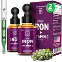 [2] Penambahan Besi Cair dengan Vitamin C - 18g Besi & 50mg Vitamin C untuk Dukungan Anemia - Blood Builder Drops for Women & Men - Asorpsi Cepat, Boosts Energy & Imunity - Vegan, Non-GMO