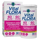 Planet Vital - Vital Flora Progities for Women 60 Billion CFU, Diverse Strains, Daily Shelf Stable Probiotic with Organic Pregories, for Vaginal Support, Ammune and Digetical Health 30 Kapsul