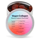 Vegan Beauty Dukung Gummies Collagen Booster dengan Biotin, Vitamin C, A, E, Folic Acid, dan More - 60 Gummies - Plastic- Free Tin - Dibuat dengan Ingredians Alam