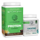 Sunwarrior Brown Rice Protein Powder - Berbasis 124; Coklat 30 Pelayan & Creatine Monohydrate Powder 126; Mitronized Untacirated, 60