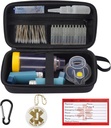 Perjalanan MGZNMTY Membawa Kasus Kompatible dengan Asthma Inhaler Spacer untuk Dewasa dan Anak-anak, Masks, Inhaler Holder dengan Astma Alert Tag dan Kartu Medis, Carabiner (Hanya Kasus) (Hitam)