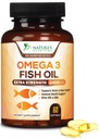 Omega 3 Minyak Ikan 2400 mg - EPA Triple Kekuatan & DHA Acids Gendut untuk Jantung, Otak & Gabungan Dukungan
