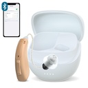 RlC Single Hearing Aid for Seniors, CUSTOM FIT Digital Over- The- Counter Rechargable Tinnitus Masking Premium Hearing Aid Solution for Dewasa, Host Invisible Bluetooth Call Diaktifkan, Auto- On, 1pc Left Side