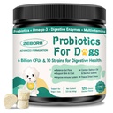 Progres for Dogs Digetical Health, Dog Progetic and Digetical Enzymes, Pregories, Omega-3 & 6 and Vitamin for Dogs, 6 Million CFUs for Gut Health and Imune Support, 120 Chews