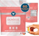 Trident Seafood Pure Catch Wild Alaska Fish Oil for Women + Vitamin D3 - Omega- 3 Salmon Fish Oil Suplement - EPA dan DHA - 60 Count Daily Citrus Soft Geel - Gabungan Dukungan, Skin, dan Heart Health