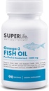 Omega-3 Minyak Ikan - 1000 mg Purified & Deodorised dari Wild Caught Fish dengan EPA & DHA Fatty Acids 124; Pendukung Jantung, Otak, Rambut & Skin Kesehatan 124; Tambahan - 90 Softgeels