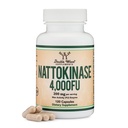Tambahan Nattokinase 4.000 Servis FU, 120 Capsules (Berasal dari Natto Jepang) Enzymes Sytemic untuk Cardiovaskular dan Sirkulasi Dukungan oleh Double Wood