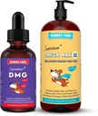 WONDER PAWS Premium DMG Liquid Plus Omega Max Fish Oil - untuk Dukungan Imune Dog, Skin, Allergies, Joint Care & Overall Health - DMG 4 Ounces - Omega Max 16 Ounces