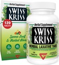 Kriss Herbal Laxative Tablet, Laxative Lembut & Alami untuk Pelepasan Sembelit bagi Orang Dewasa & Anak Lebih Umur 6, Bekerja di 6-12 Jam, Senna Laxative, 120 Tablet Total