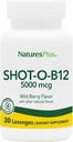 NaturesPlus Shot-O-B1-30 Lozenges, Wild Berry Flavor - 5000 mcg - Vegan, Gluten Free - 30 Servings