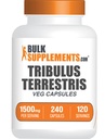 BulkSuplements.com Tribulus Terrestris Capsules - Herbal Suplemen, Tribulus Terrestris 1500mg - Gluten Bebas, 2 Capsules per Serving, 240 Count (Paket 1)