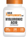 BulkSuplements.com Hyaluronic Acids Capsules - Acids Hyaluronic, Hyaluronic Acid 200mg - Pure & Gluten Free, 1 Capsule per Serving, 240 Count (Paket 1)