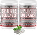 Sports Collagen Powder, 12.42 oz, Pack of 2 - Grass Fed Bovine & Wild Fish Hydrolyzed Type I, II, III Multi Collagen Peptides, Powder Protein Tanpa Rasa dengan BCAA, Magnesium & Electrolytes