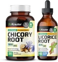 BIO KRAUTER Chicory Root 100 Capsules & Licorice Root Tincture 4 Fl.
