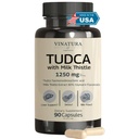 VINATURA TUDCA Milk Thistle 1250mg - Tudca Suplemen, Tudca Bile Salts, Dukungan Hati, Suplemen kandung empedu Amerika Serikat Dibuat dan Diuji * Tambahan Makanan Bile - 90 Kapsul