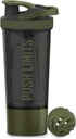 Artoid Sports Protein Shake Bottle, 24- Ounce, Dual Mixing Technology, BPA Free, Black / Moss Green
