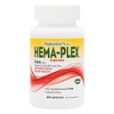NaturesPlus Hema- Plex Besi - 60 Fast- Bertindak Kapsul - 85 mg Chantated Iron - Total Kesehatan Darah - dengan Vitamin C & Bioflavonoid - Vegan, Gluten Free - 30 Servings