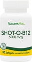Natures Plus Shot-O-B12 (Cyanocobalamin) - 5000 mcg, 30 Softgels - Potensi Tinggi, Tambahan B12 Akting Cepat - Memori & Energy Booster - Gluten-Free - 30 Servings