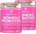 Produksi Perempuan ADVANCED untuk Kesehatan Gut - Rambut, Kulit, & Nails Vitamin Dukungan - 50 Milyar CFU w / Collagen, Biotin & Keratin - Tambahan Probiotik untuk Kesehatan Digetical & Bloating Relief, USA-