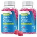VITEEY Vitamin D3 Gummies for Dewata & Teens - 10.000 IU, 250mcg, Maximum Power - Gabungan & Muscle Health, Imune Boost - Disable Vitamin D Gummies - Vegetarian, Gelatin Free - Tasty Berry Flavored