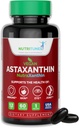 Astaxanthin 12mg Vegan Softgeels - Potatency Antioksidant Tinggi untuk Skin, Eye & Imune Dukungan - Non-GMO, Bebas Gluten, Soy, Laktosa & BSE, 60 Vegan Softgels, Penyesuaian Dua Bulan