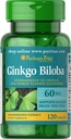 Puritan Pride Ginkgo Biloba Standardisasi Ekstrak 60 mg Tablet, 120 Cacah