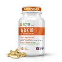 INVITA, ADK Vitamin Suplemen (10.000 IU) - ADK 10 Double Power Vitamin A1, D3 & K2-MK7 - Physician Formulasi untuk Bone, Heart & Imune Dukungan - NON-GMO, Gluten Bebas, 90 Kapsul (3- Bulan Suply)