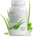 AloCure Organic Aloe Vera Kapsules, 130.000mg Inner Aloe Equivelant per Serving, Dukung Gut Health & Digetical Comfort, Statuch Acid Buffer, Supplemen Imune Natural, Aloin Free, 60 Capsules