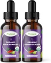 Phytoral Organic Ashwagandha Liquid Drops for Dewasa - Akar Mampu Ashwagandha Ekstrak Energi dan Mand Dukungan - Tincture Vegan GMO Tidak-Gluten & Alcohol- Free (240 Servings)